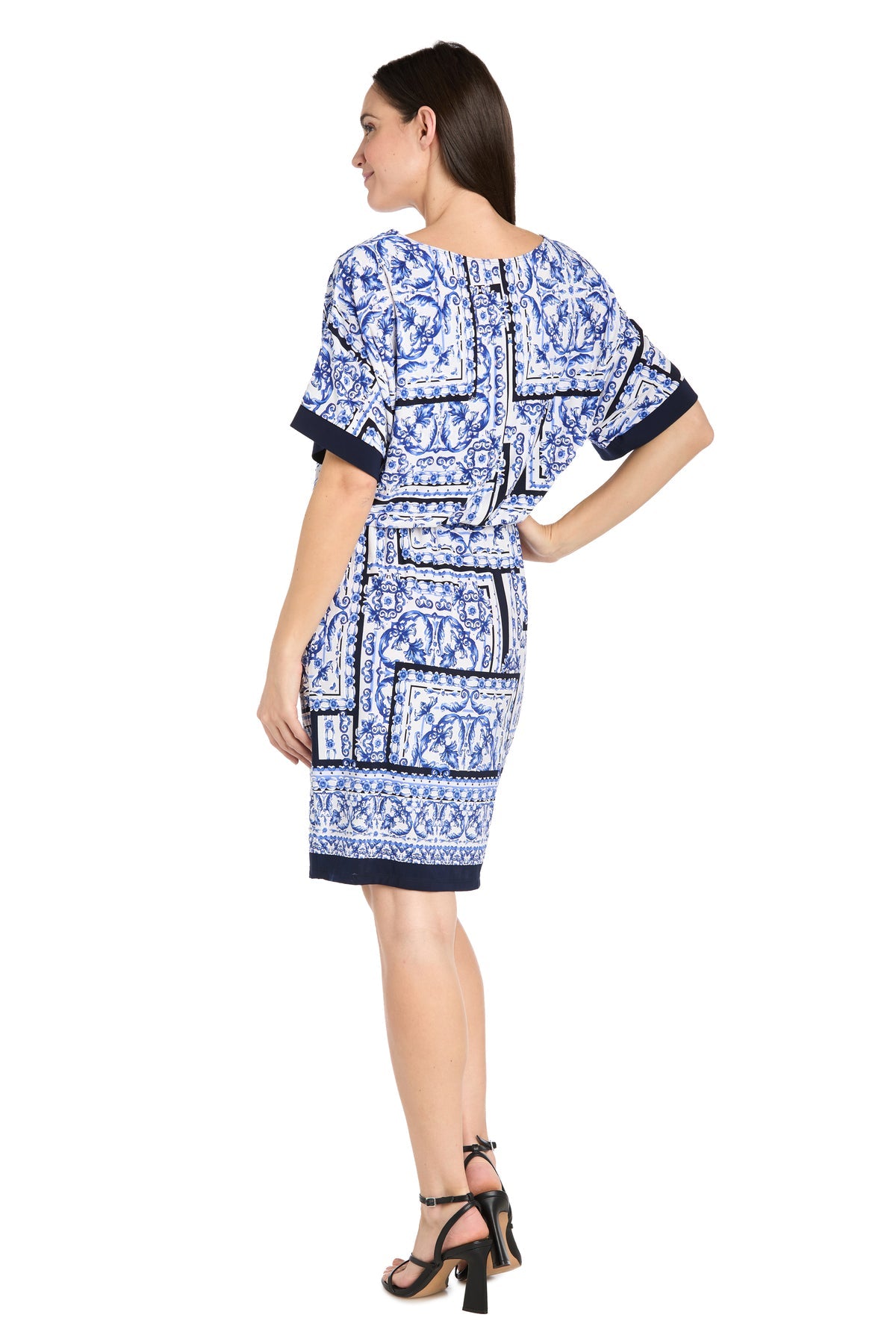 Cocktail Dresses Short Cocktail Wrap Dress White/Denim