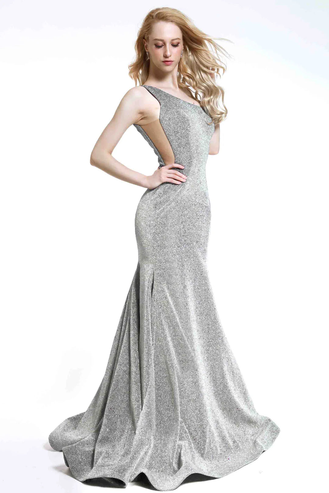Prom Dresses Glitter Long Formal Mermaid Prom Dress Silver