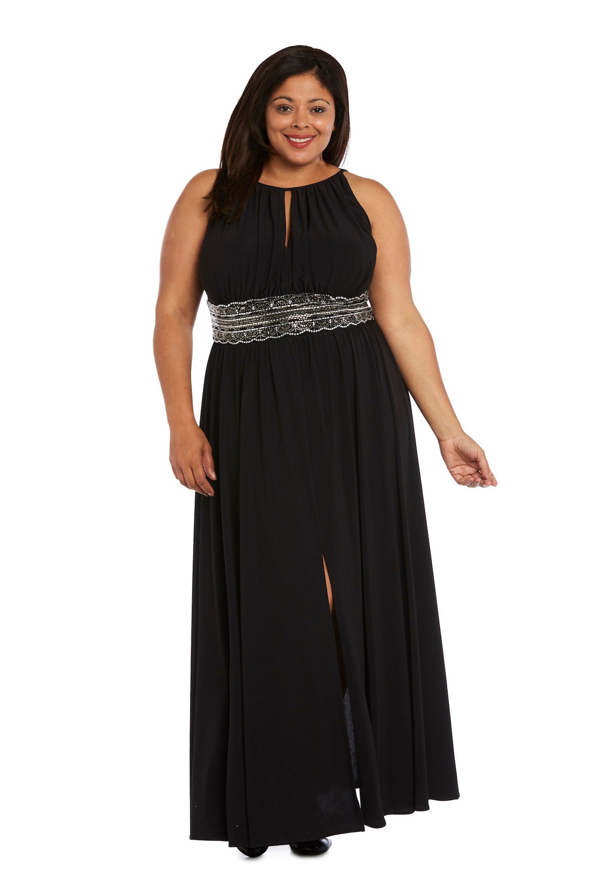 Black R&M Richards 3578W Long Plus Size Formal Evening Dress