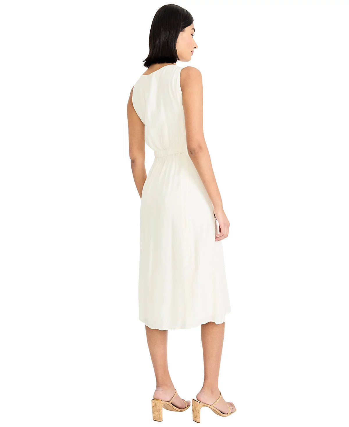Sleeveless Flare Shirt Dress in White Maggy London GT1253M