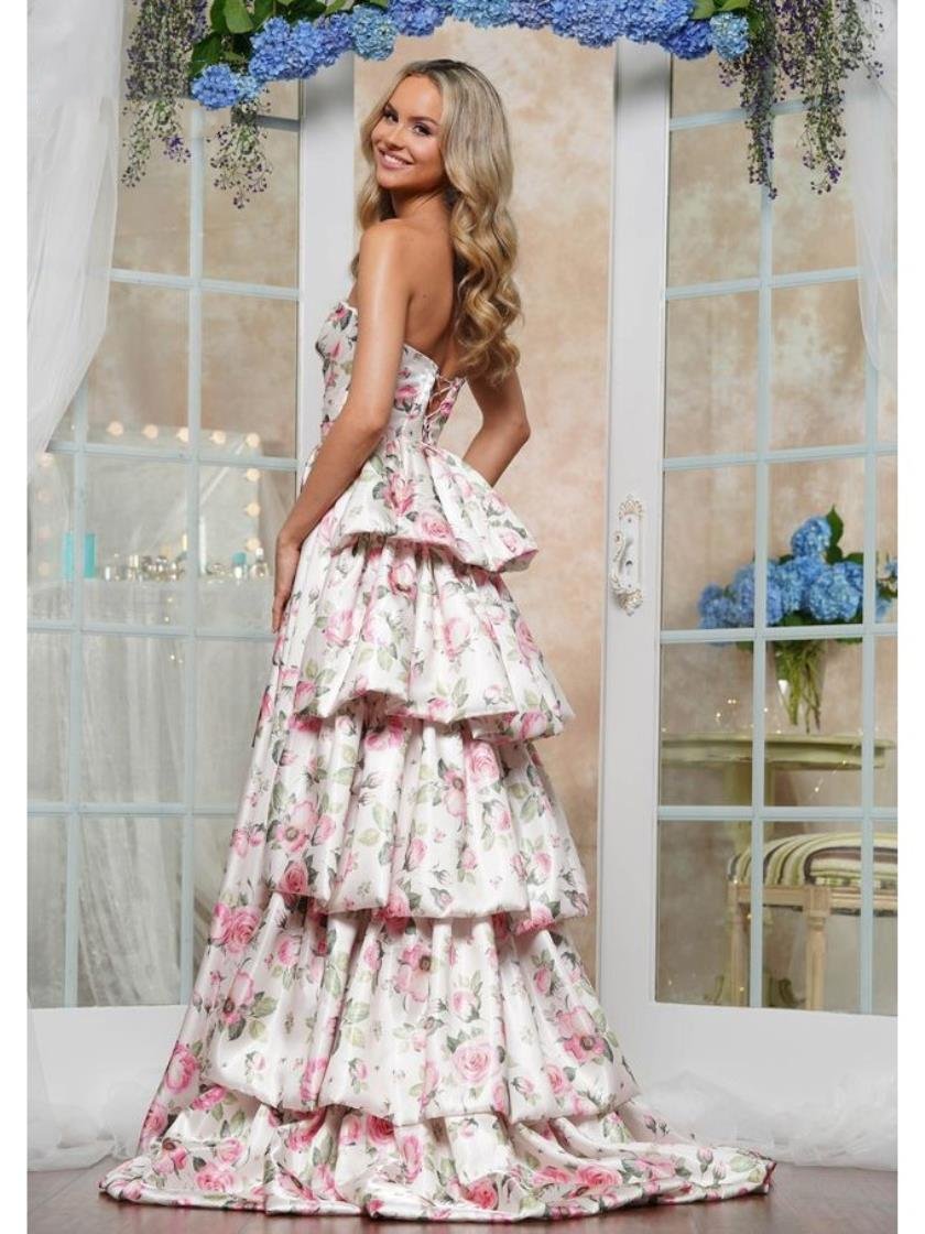 Prom Dresses Long Fitted Floral Formal Prom Dress Pink