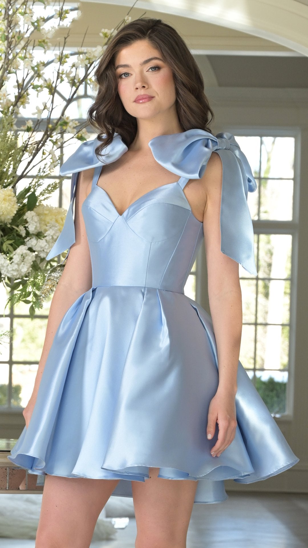 Cocktail Dresses Homecoming Short Pleated Cocktail Dress Light Blue