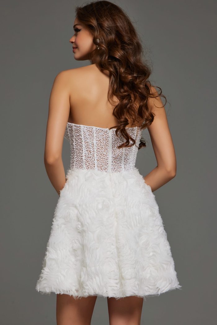 Cocktail Dresses Sequin Short Corset Cocktail Dress White