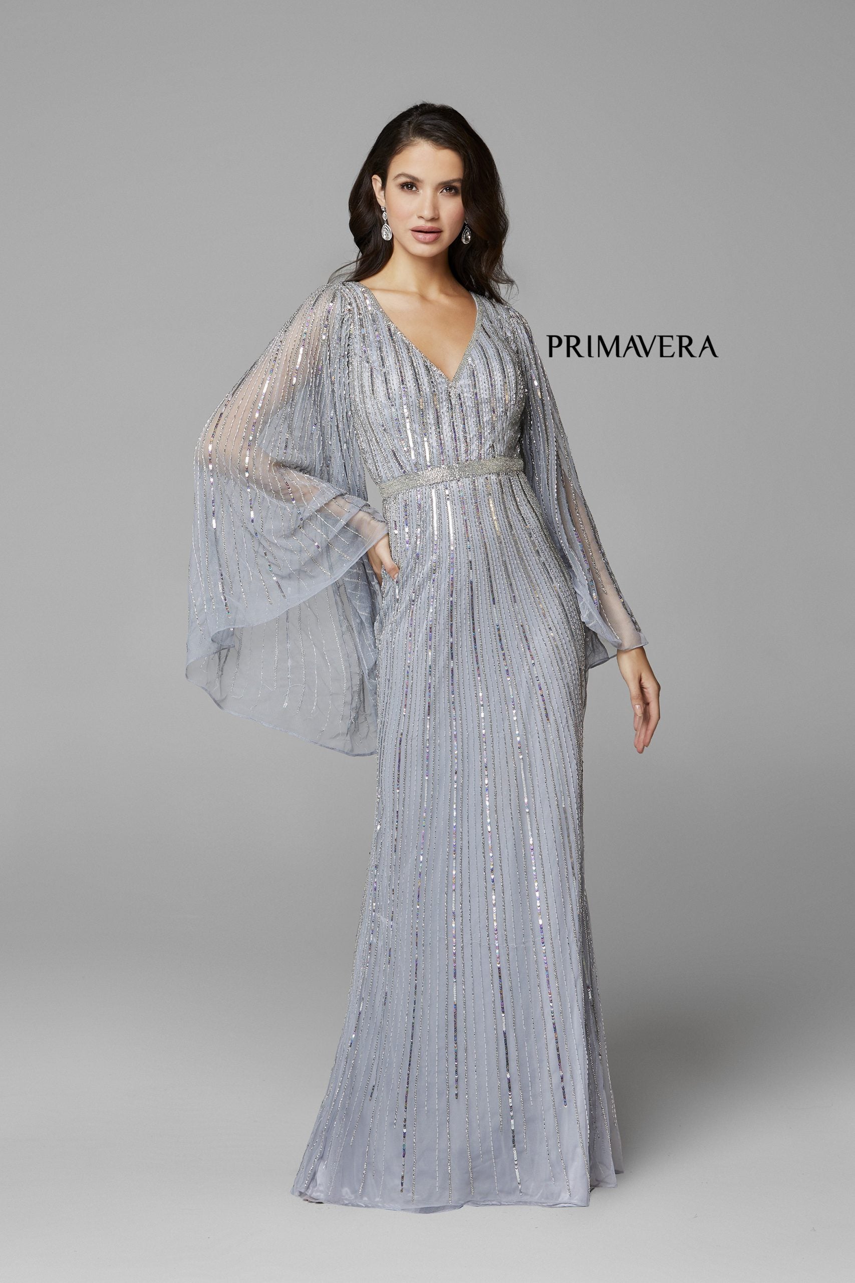 Mother of the Bride Dresses Formal Mother of the Bride Long Fitted Dress Primavera Couture 3672 Platinum