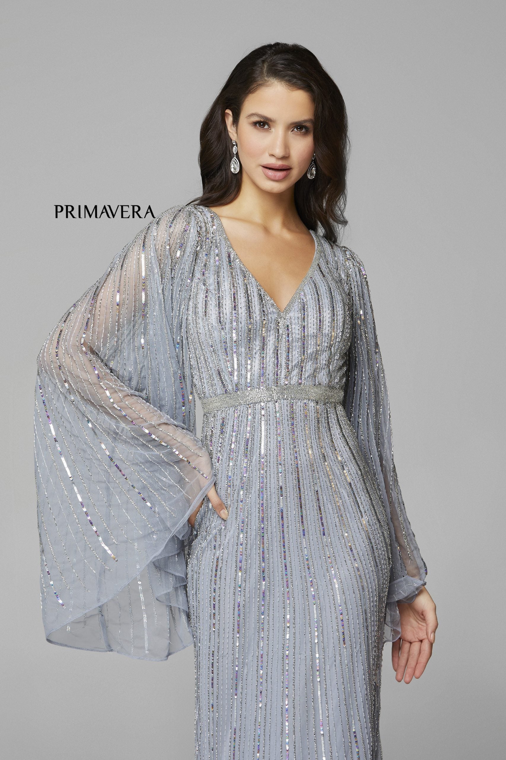 Mother of the Bride Dresses Formal Mother of the Bride Long Fitted Dress Primavera Couture 3672 Platinum