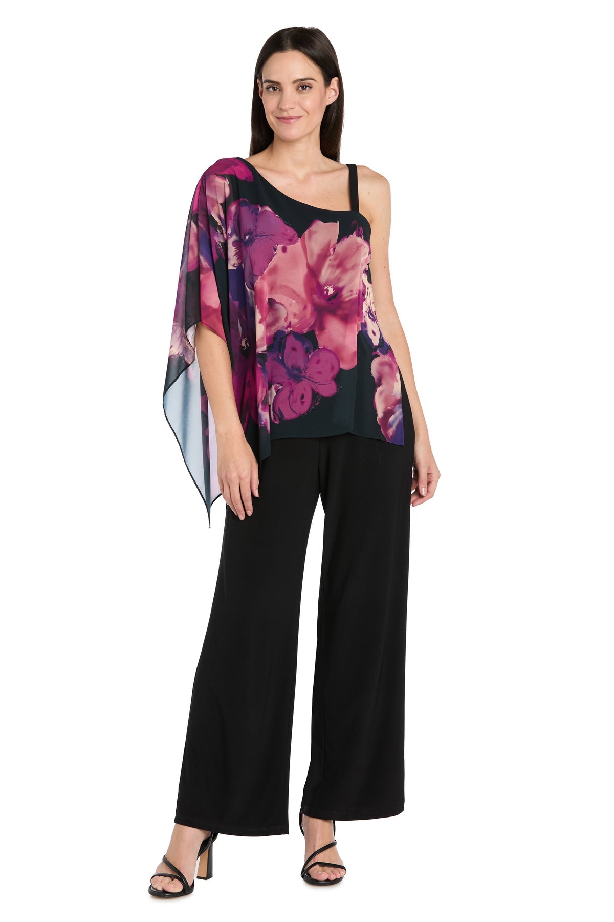 Jumpsuit Long Formal Floral Print Jumpsuit Black/Plum/Berry