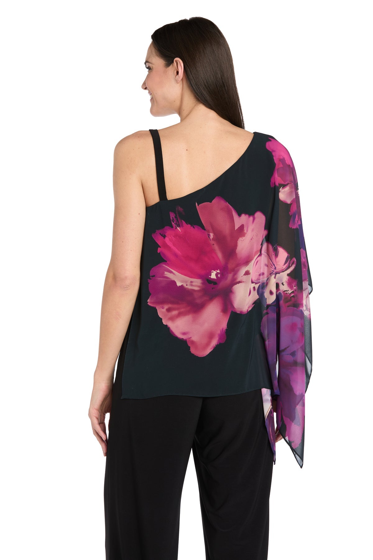 Jumpsuit Long Formal Floral Print Jumpsuit Black/Plum/Berry