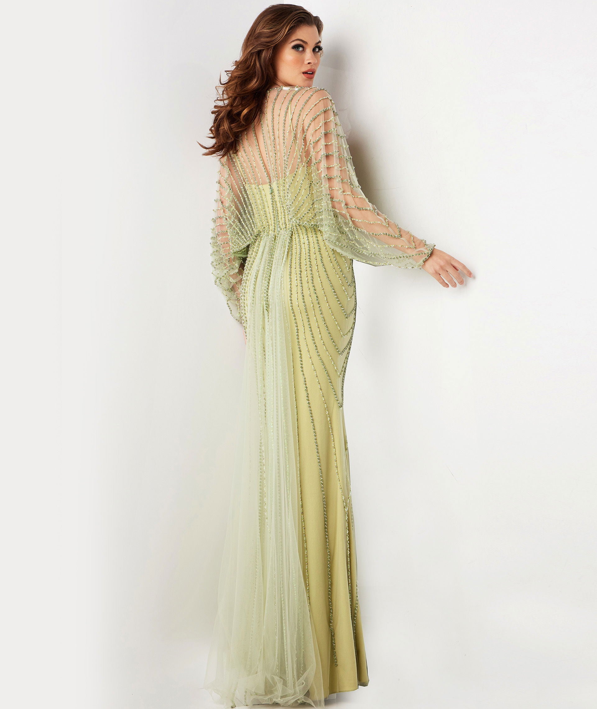 Mother of the Bride Dresses Long Sleeve Beaded Formal Mother of the Bride Dress Jovani 36744 Olive