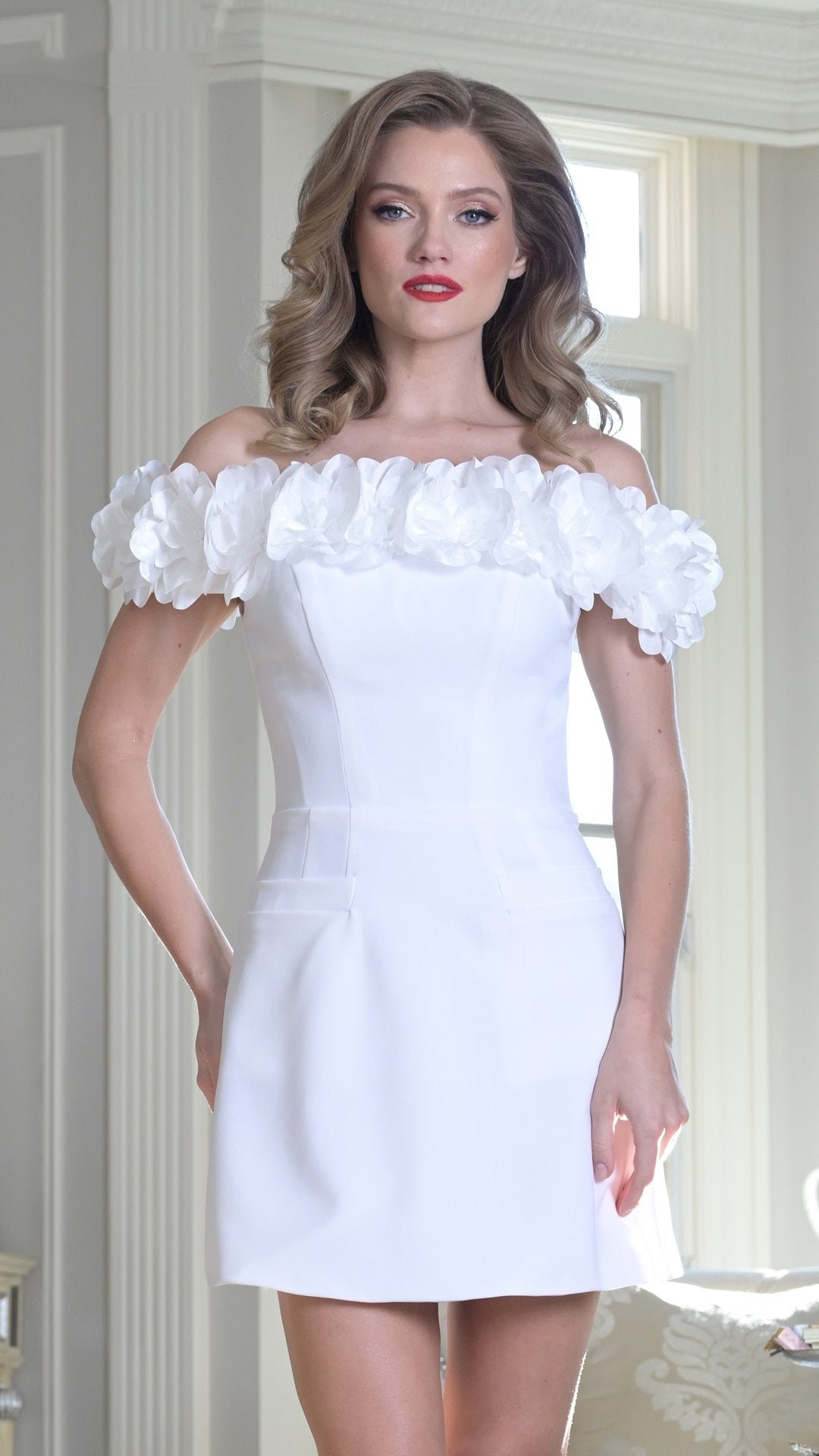Cocktail Dresses Short A Line Mini Cocktail Homecoming Dress Off White