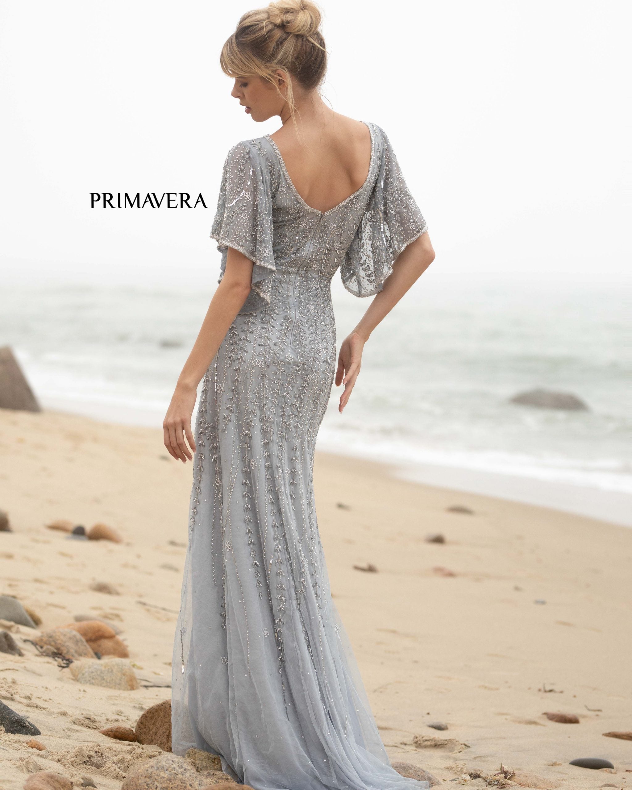 Formal Dresses Formal Prom Evening Long Fitted Dress Primavera Couture 3681 Platinum