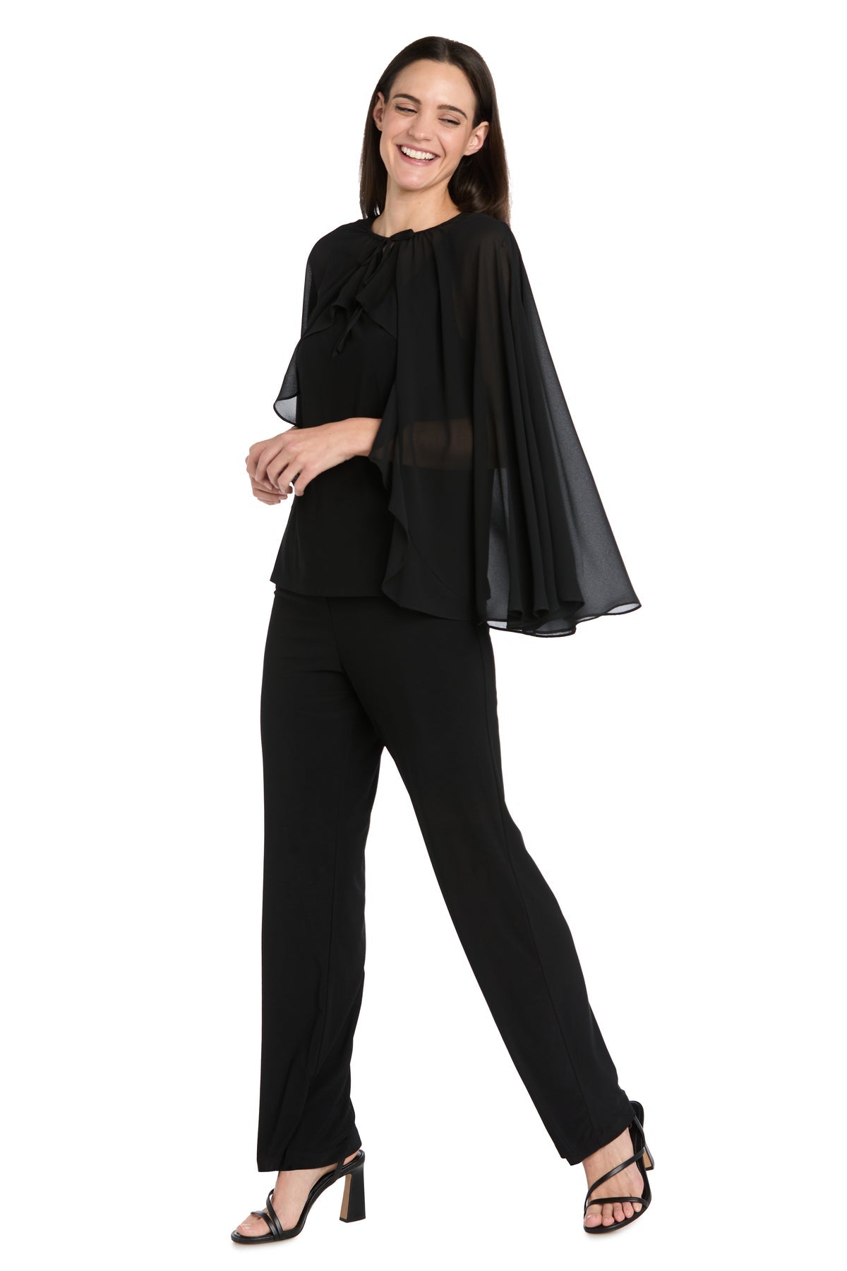 Crew/High-Neck Floor-Length Chiffon Formal Sheath/Column R&M Richards 3687
