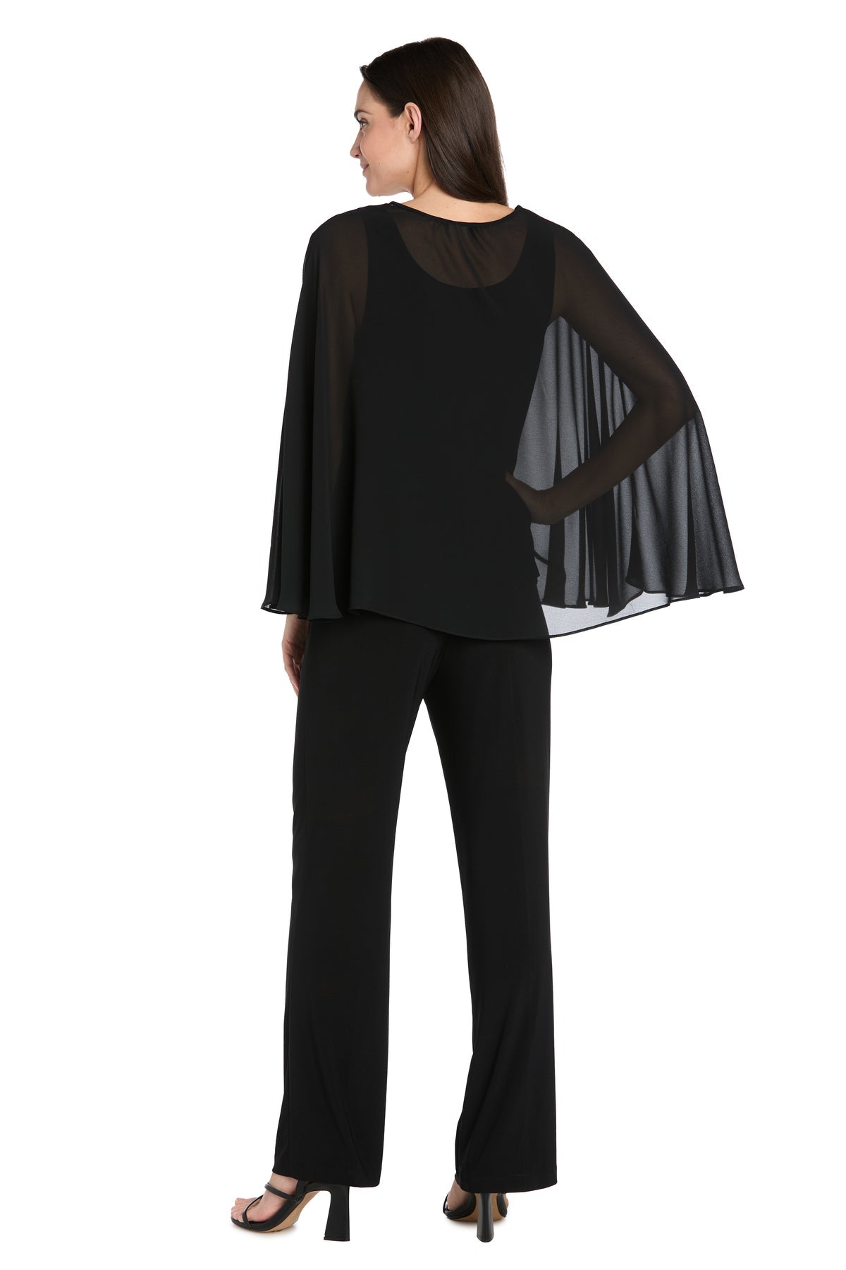 Crew/High-Neck Floor-Length Chiffon Formal Sheath/Column R&M Richards 3687