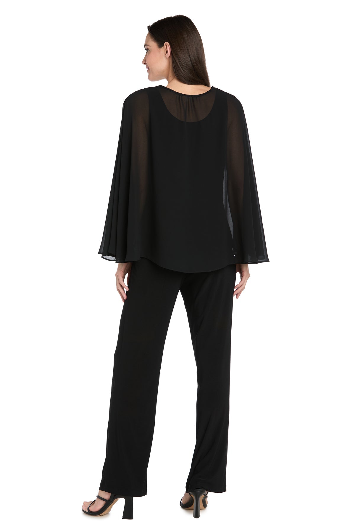 Crew/High-Neck Floor-Length Chiffon Formal Sheath/Column R&M Richards 3687