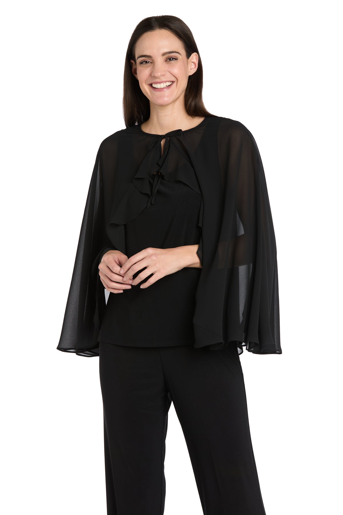 Crew/High-Neck Floor-Length Chiffon Formal Sheath/Column R&M Richards 3687