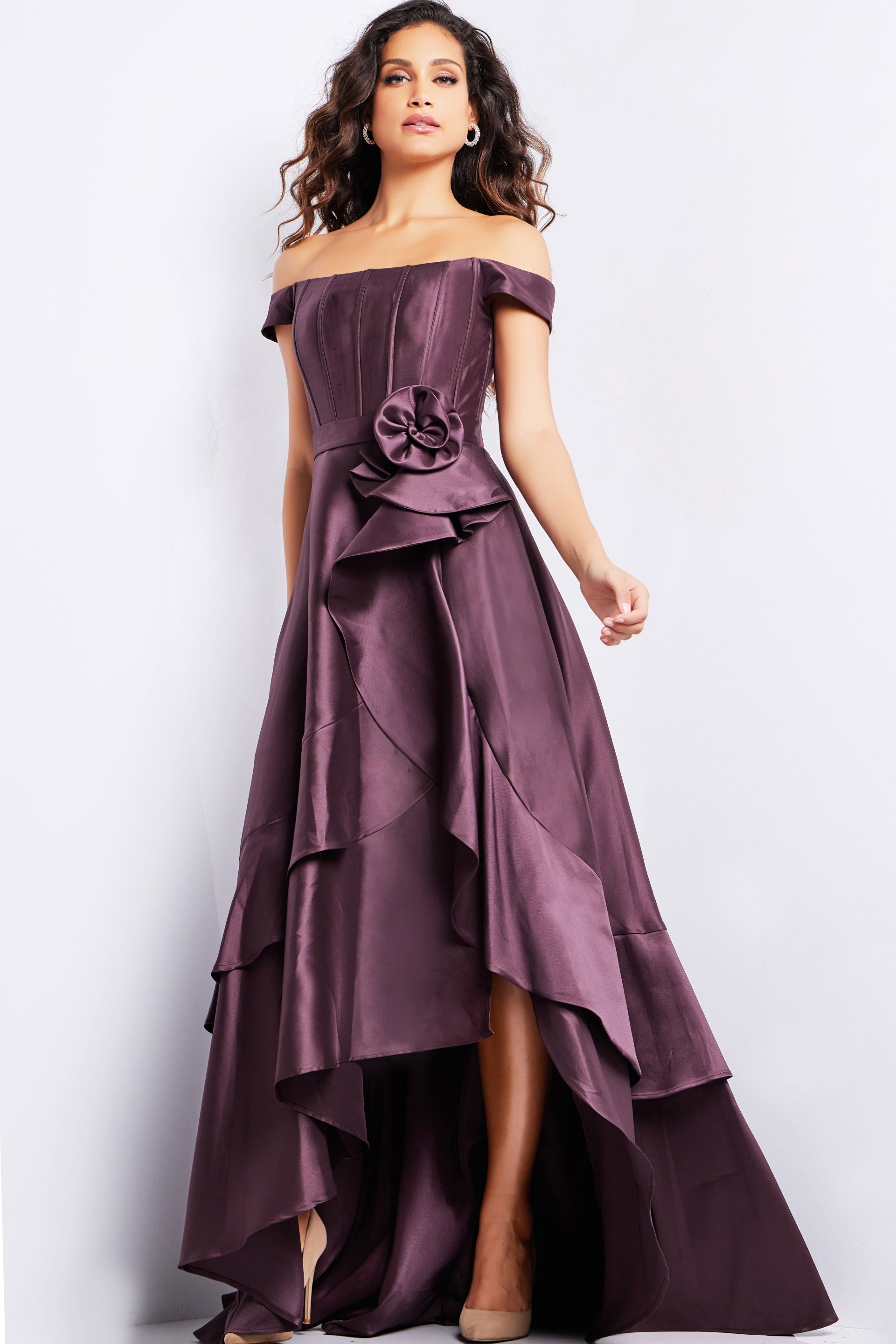 Formal Dresses Hig Low Prom Formal Corset Dress Jovani 37014 Orchid