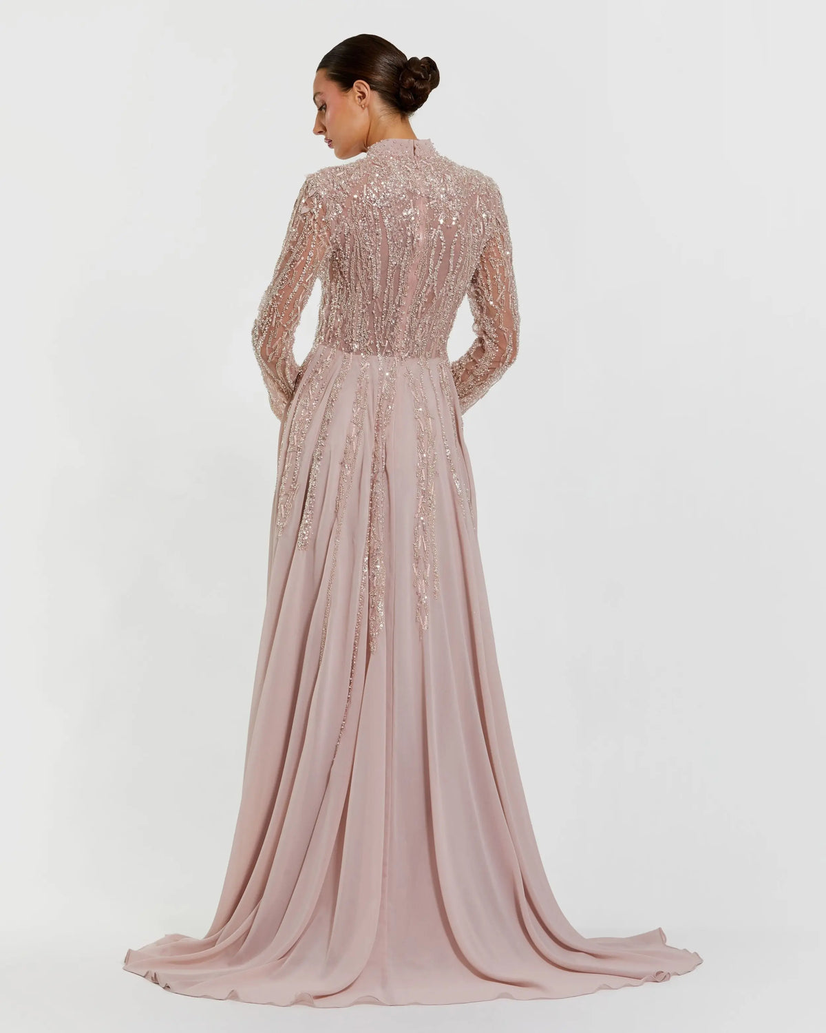 Mother of the Bride Dresses Long Sleeve Mother of the Bride Slit Dress Dusty Rose
