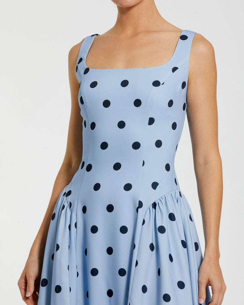 Cocktail Dresses A Line Printed Midi Cocktail Dress Sky Multi