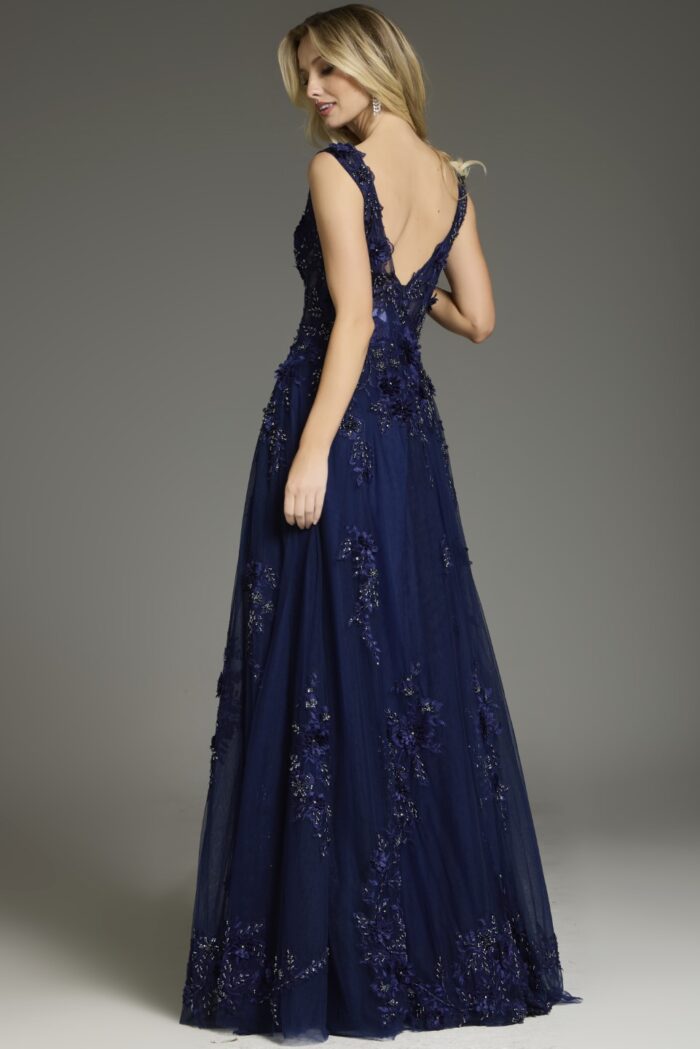 Formal Dresses A Line Long Formal Flora Evning Dress Navy