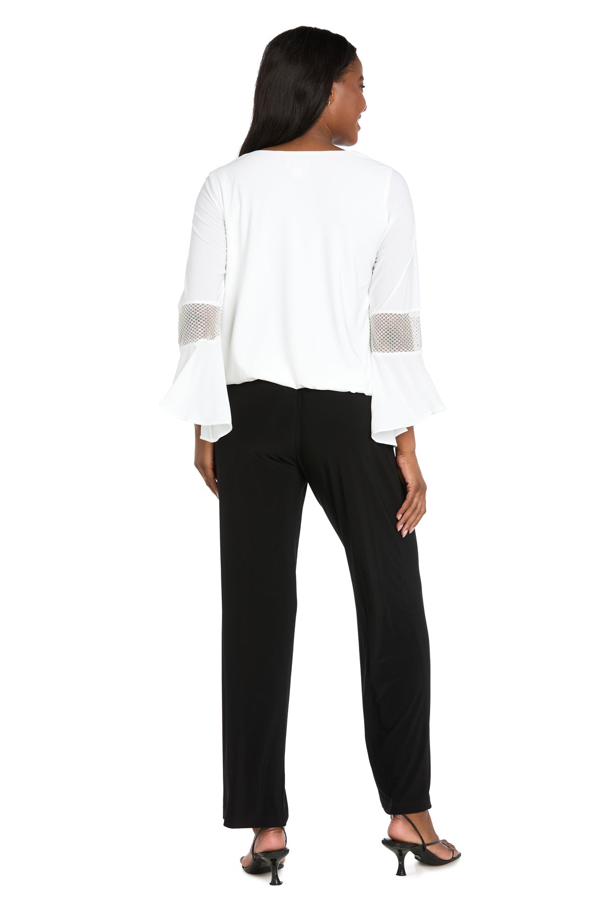 Top Long Ruffle Sleeve Top Ivory