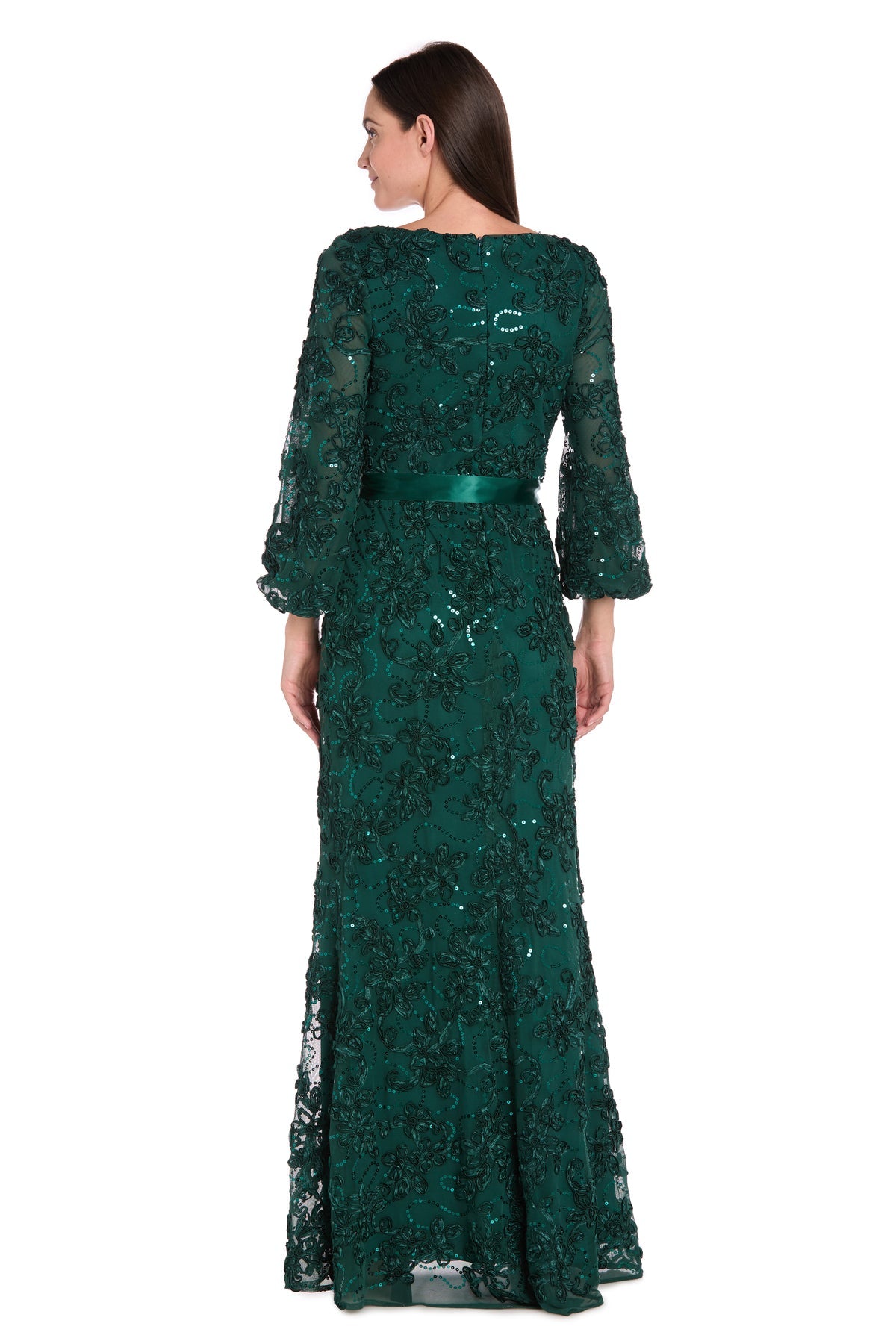 Mother of the Bride Dresses 3D Long Formal Floral Evening Dress Hunter