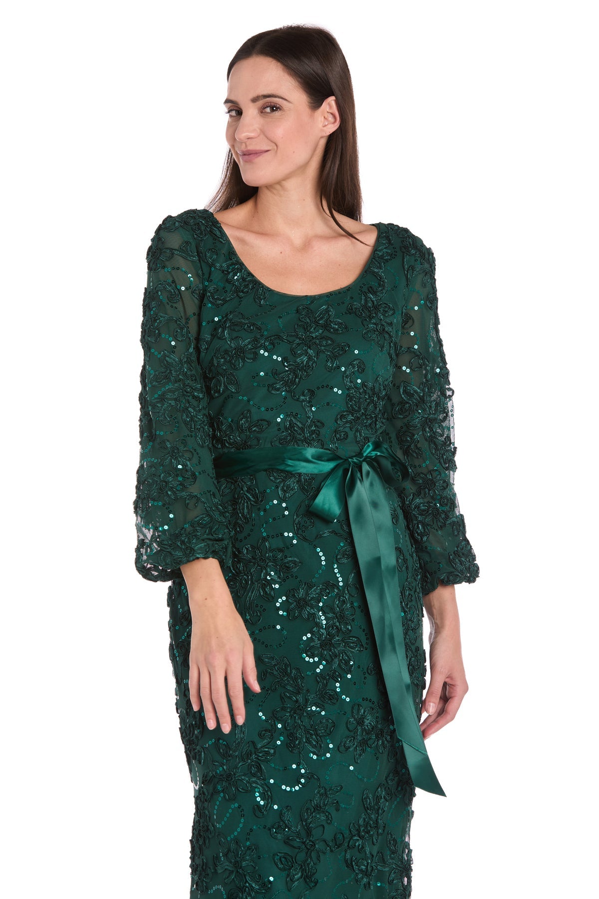 Mother of the Bride Dresses 3D Long Formal Floral Evening Dress Hunter