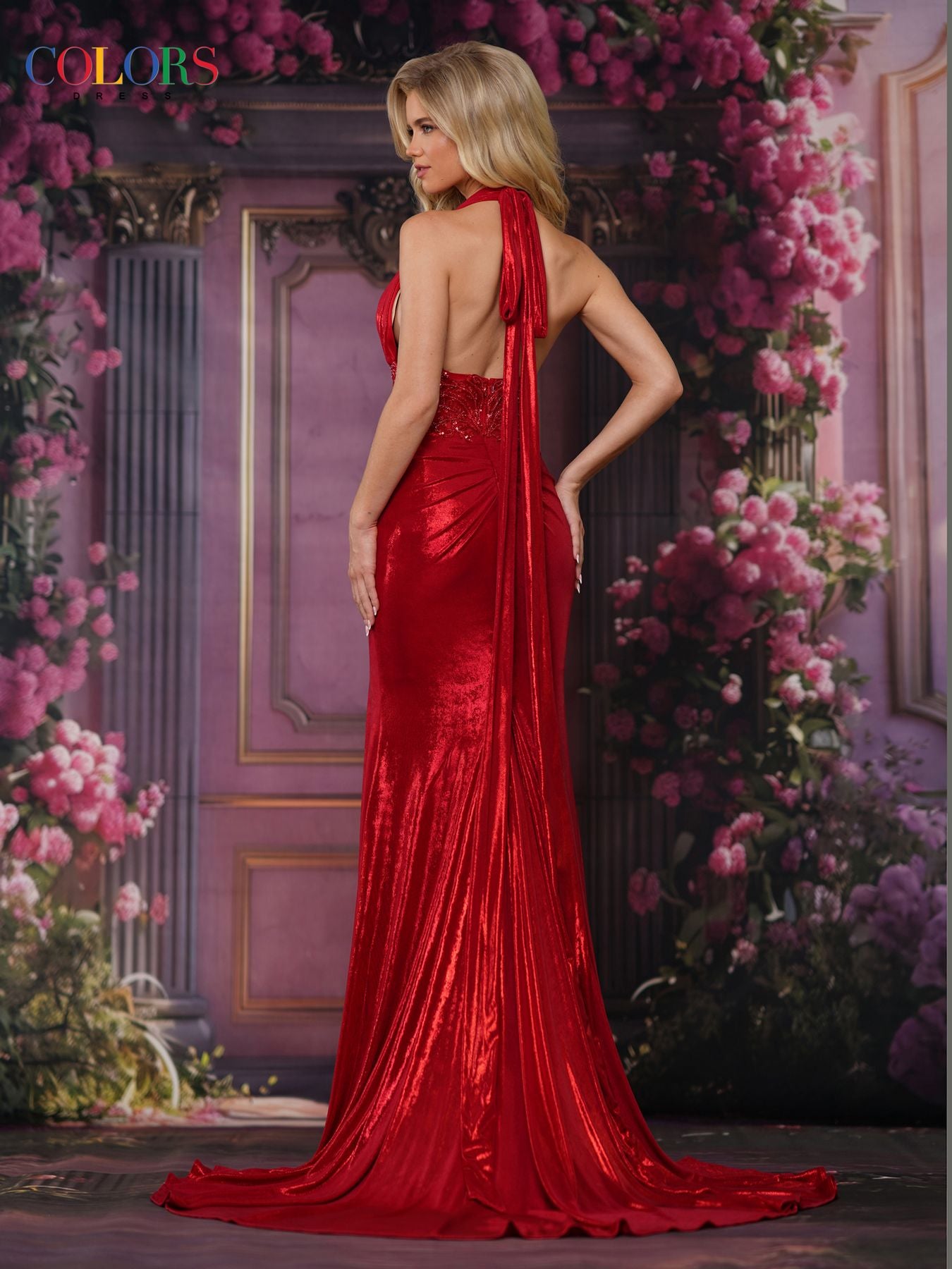 Prom Dresses Long Formal Beaded Sequin Fitted Prom Dress Red