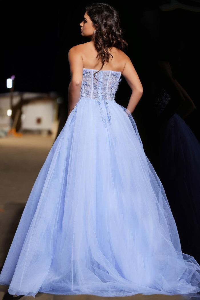 Prom Dresses Long Beaded Ball Gown Formal Pleated Prom Dress Light Purple