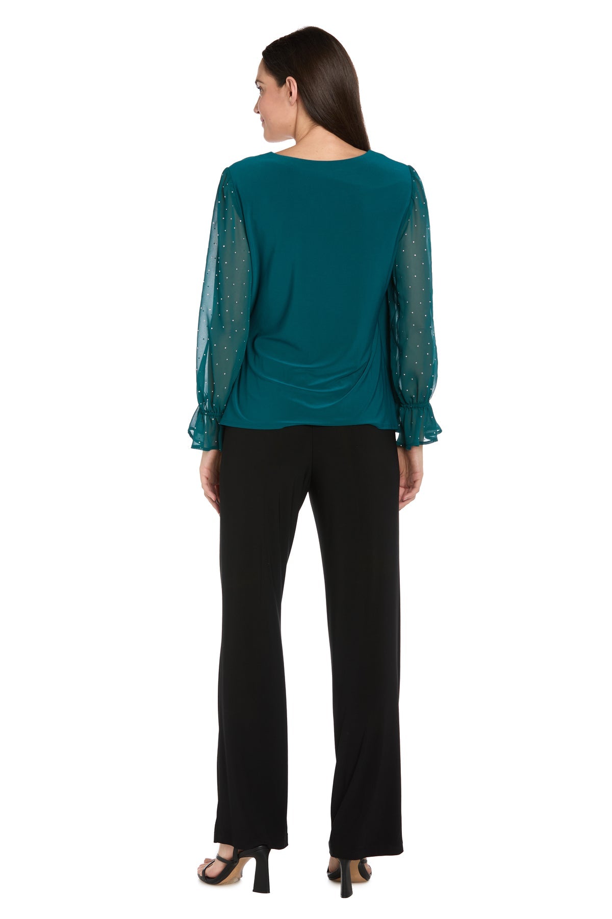Top Beaded Long Sleeve Top Emerald