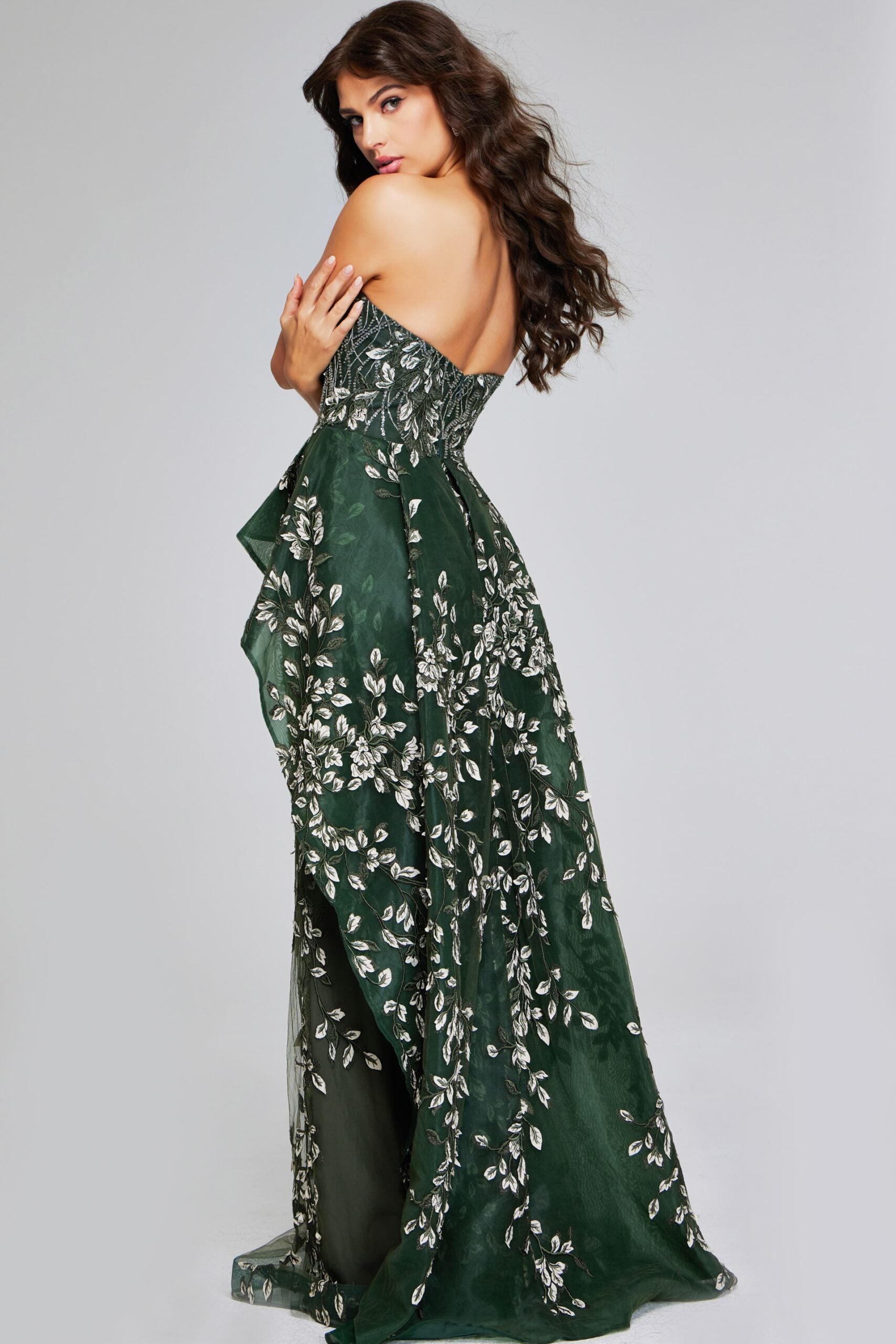 Formal Dresses Long Mermaid Floral Evening Prom Dress Dark Green