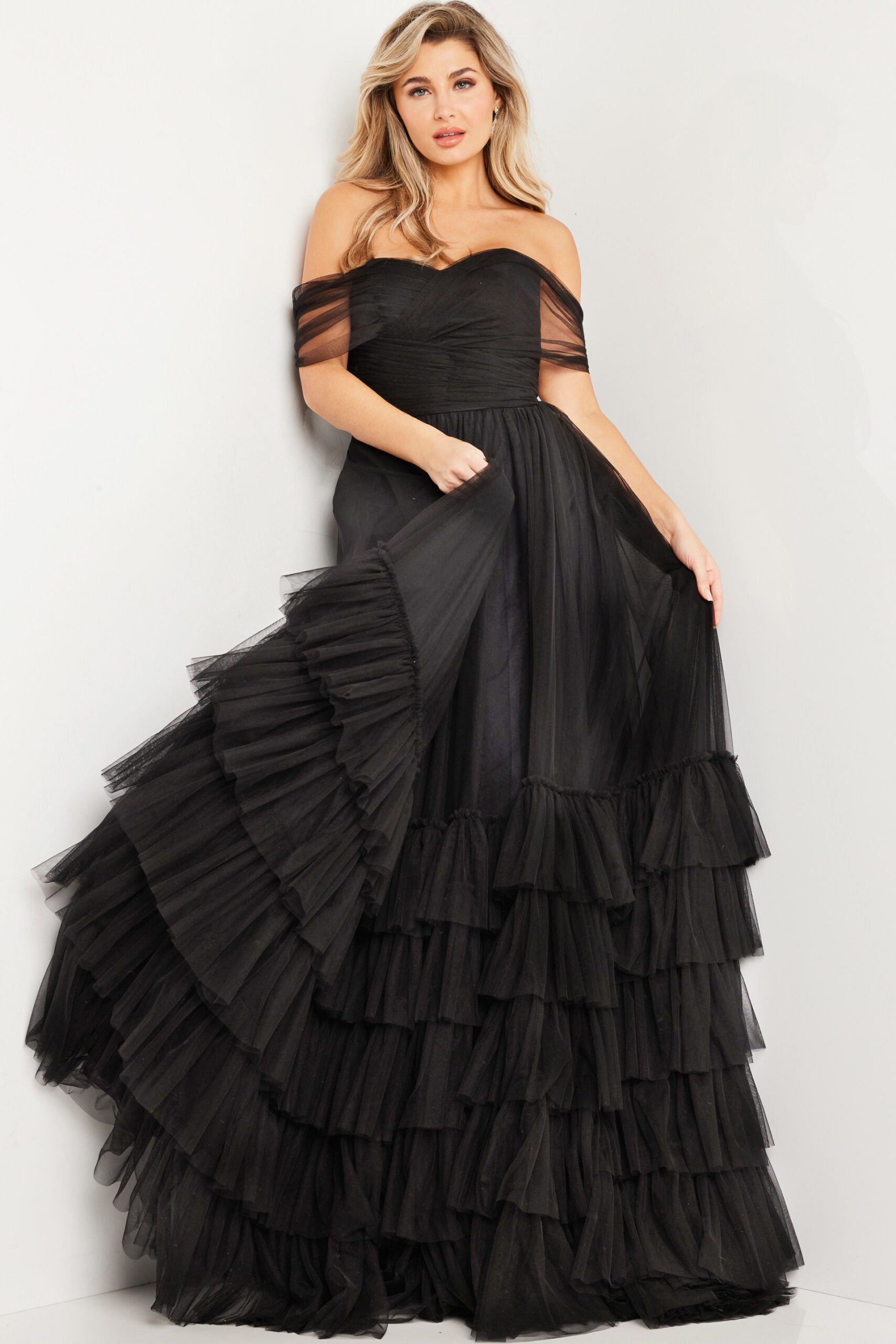 Prom Dresses Pleated Long Ball Gown Formal Prom Dress Black