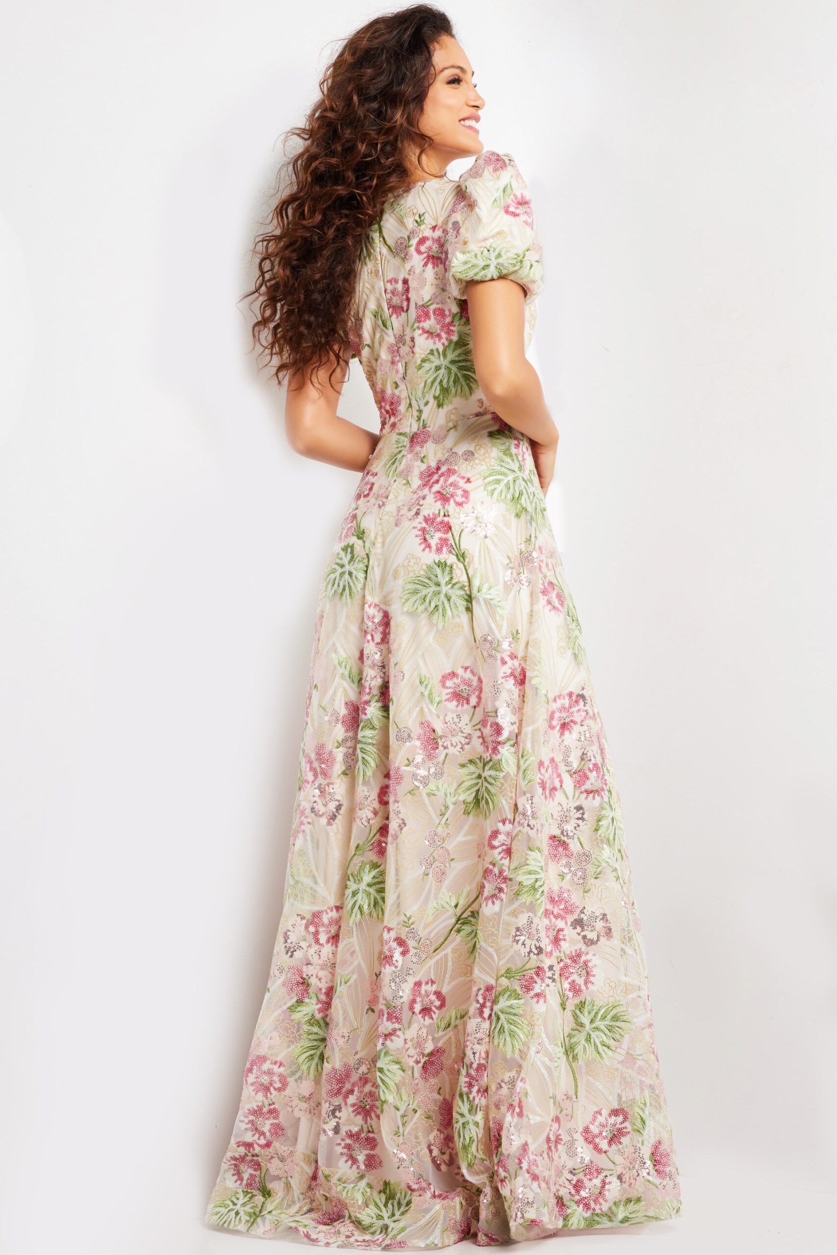 Formal Dresses Floral Print Long A Line Formal Evening Dress Multi