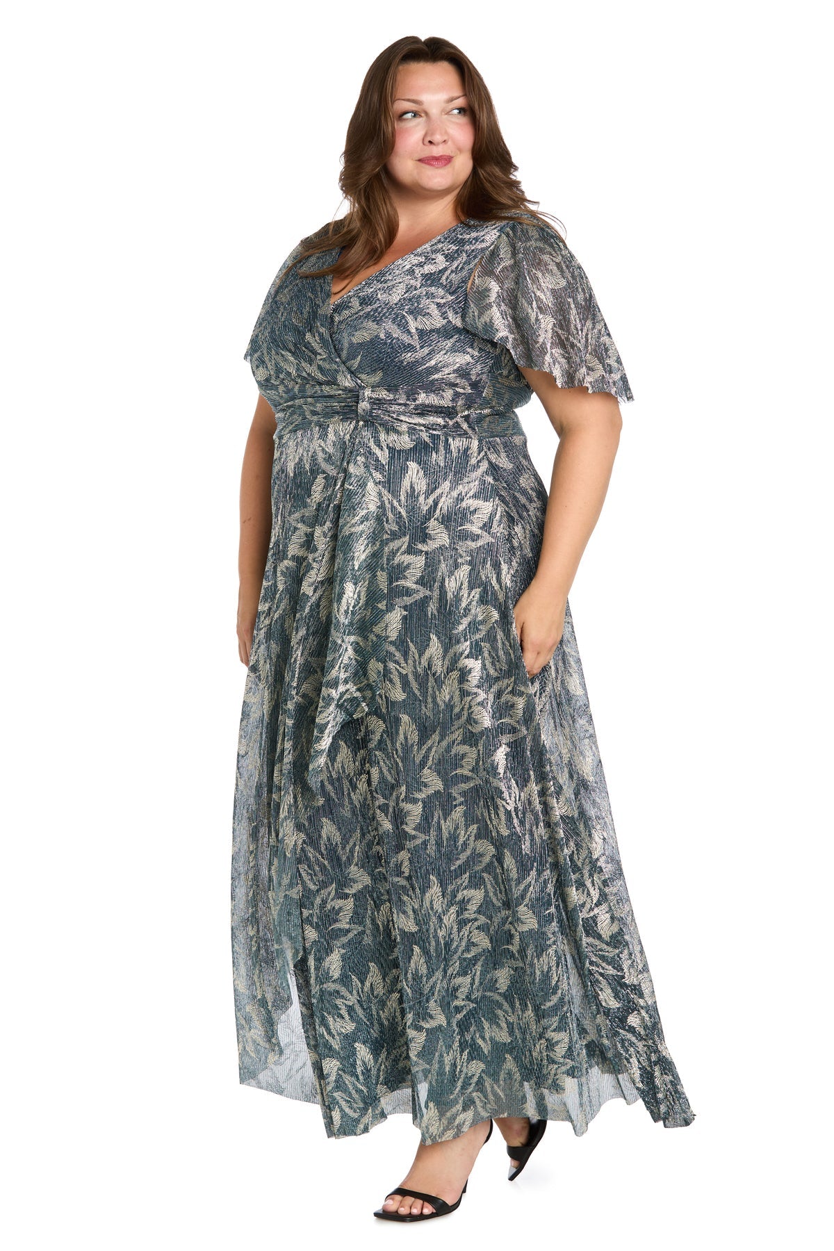 Plus Size Dresses Formal Long Plus Size Dress Spruce/Gold