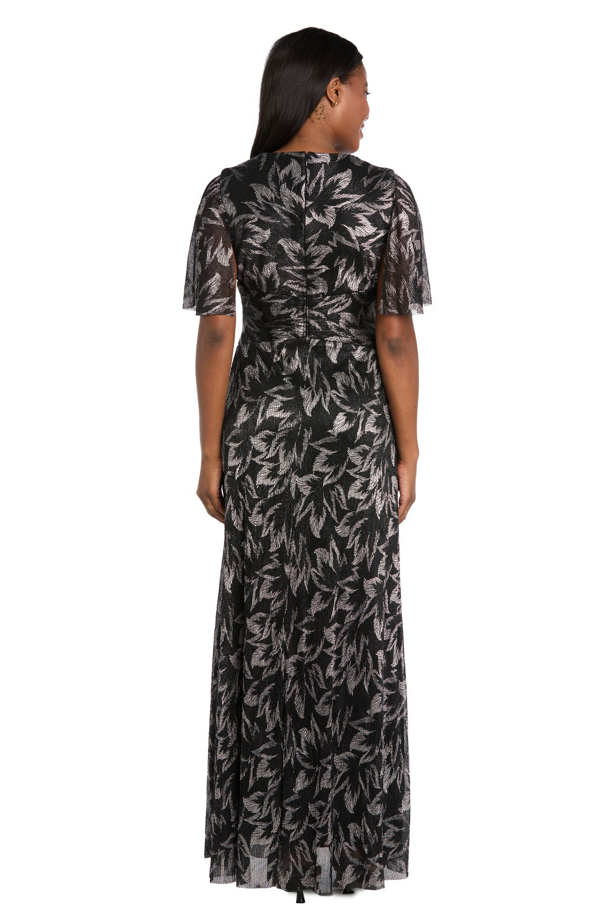 Mother of the Bride Dresses Printed Formal Long Mother of the Bride Dress Black/Gunmetal