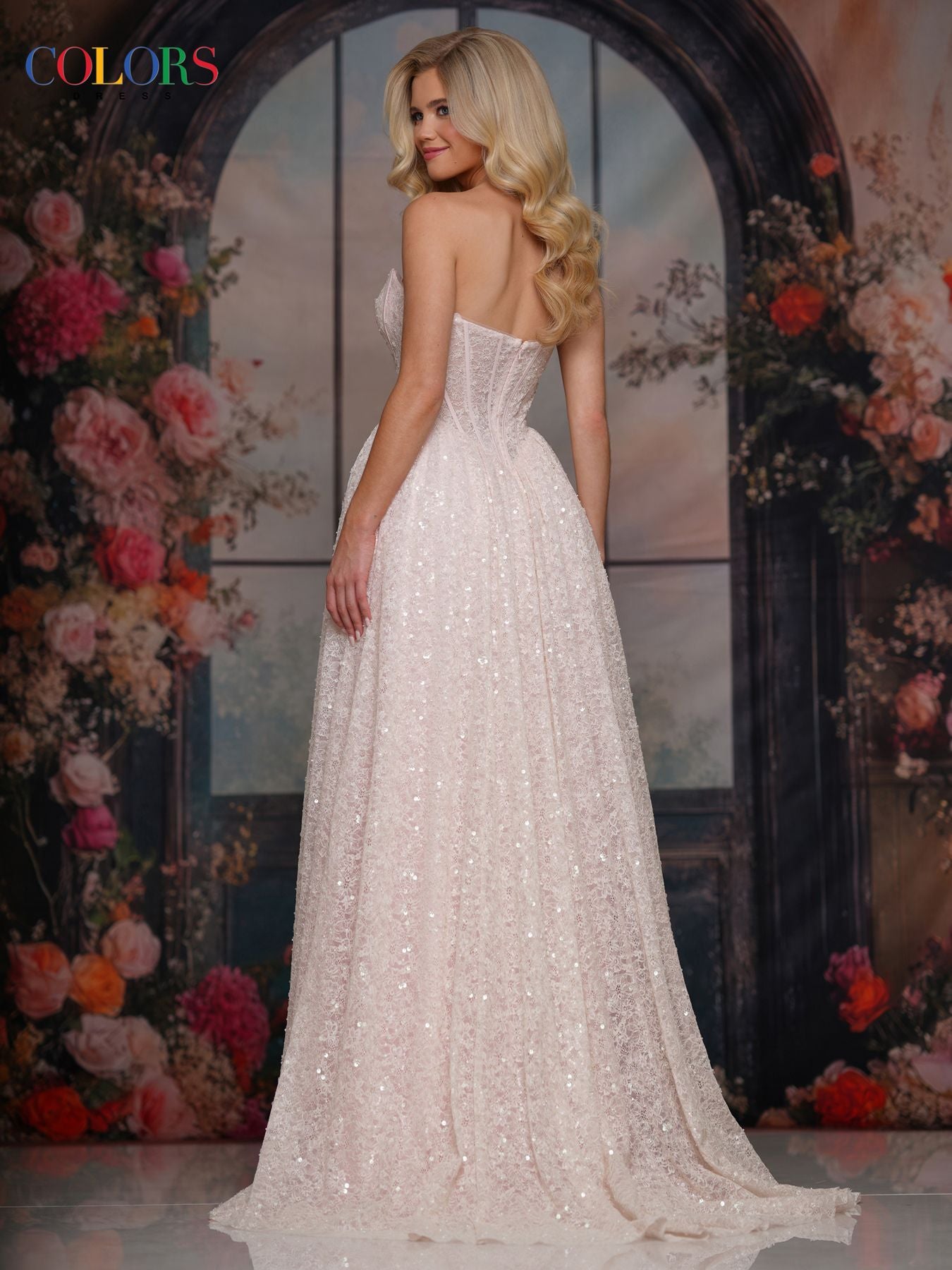 Prom Dresses Long Formal A Line Glitter Prom Dress Blush