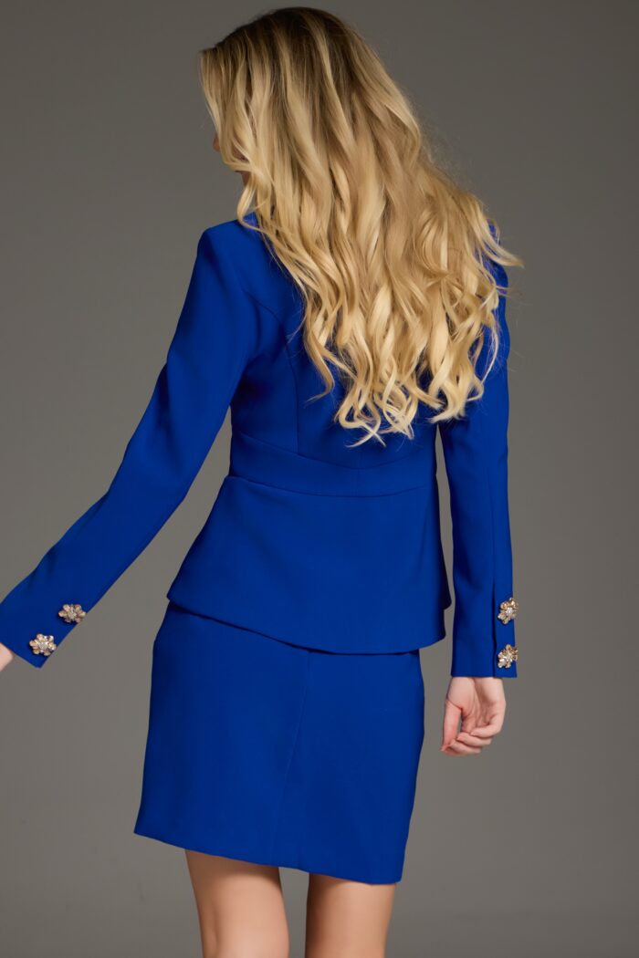Cocktail Dresses Short Floral Blazer Cocktail Dress Royal