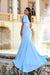Prom Dresses Formal Oversized Bow Prom Long Mermaid Dress Light Blue