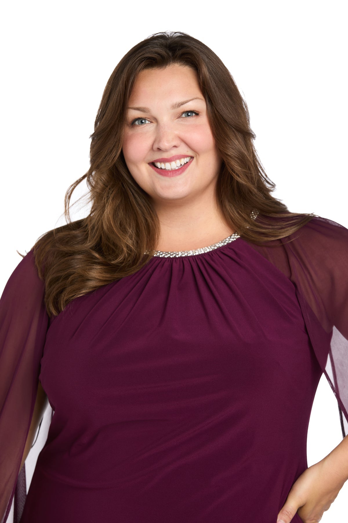 Plus Size Dresses Short Cocktail Cape Plus Size Dress R&M Richards 3857MW Plum