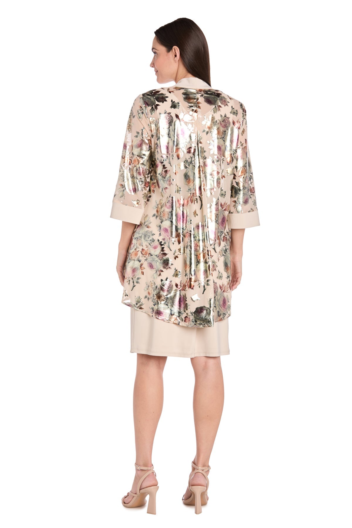 Cocktail Dresses Short Print Mini Cocktail Dress R&M Richards 3872 Champagne/Rose