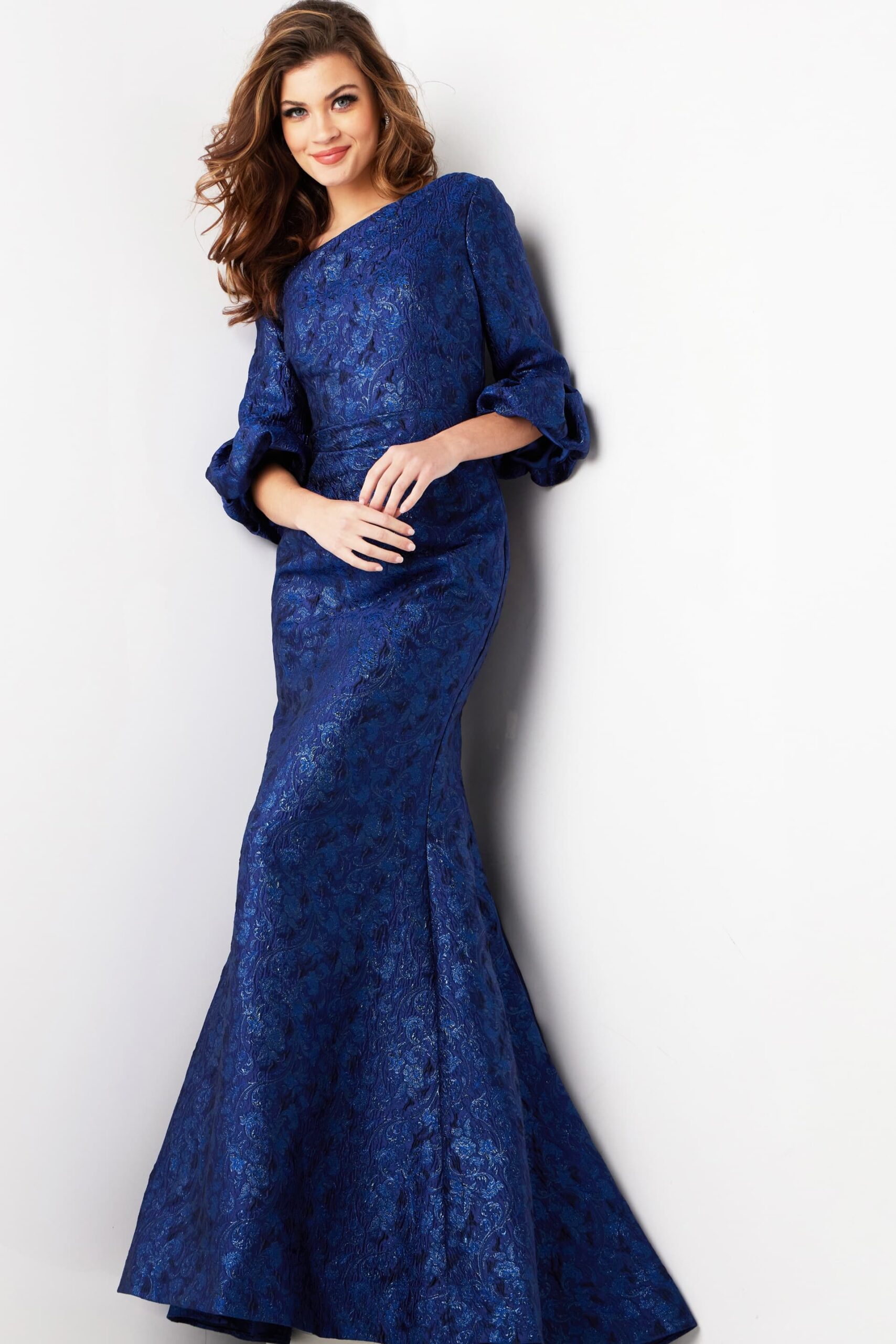Formal Dresses Long Beaded Mother of the Bride Formal Lace Dress Navy