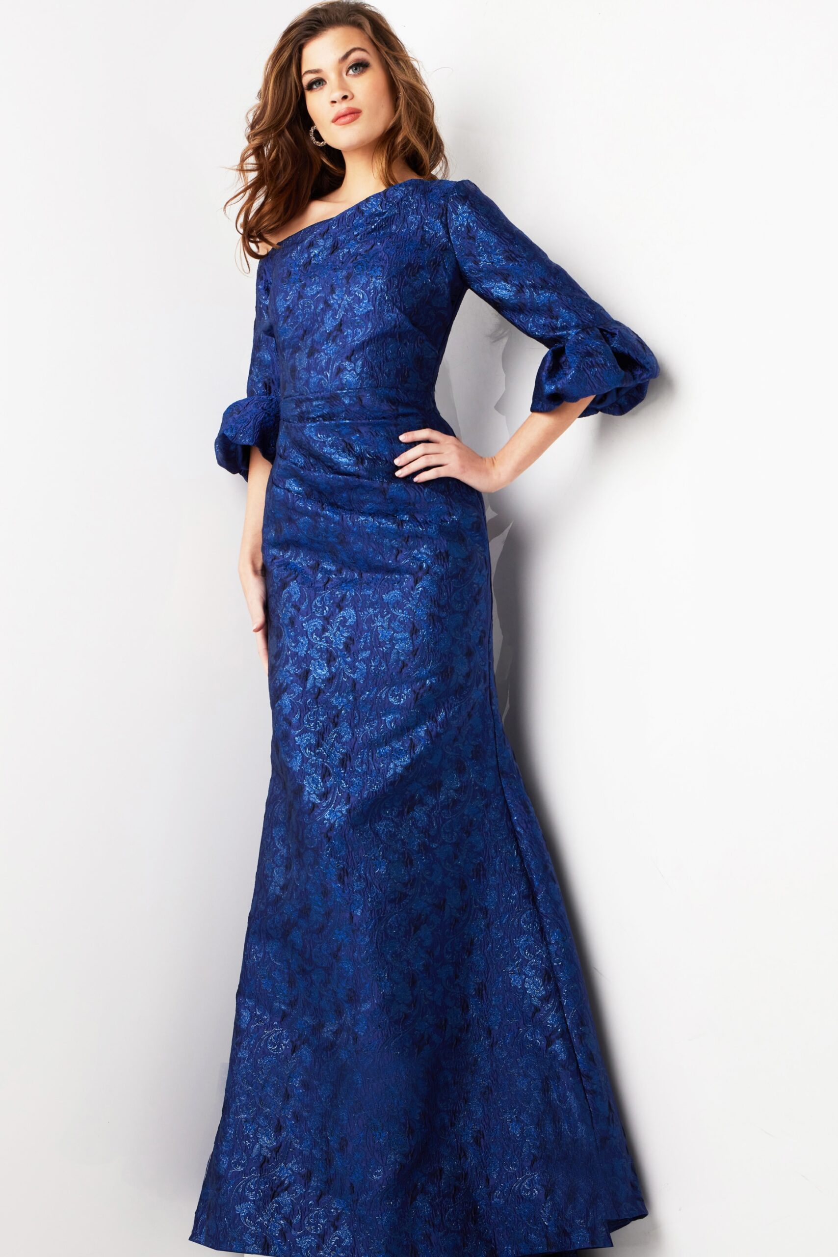 Formal Dresses Long Beaded Mother of the Bride Formal Lace Dress Navy