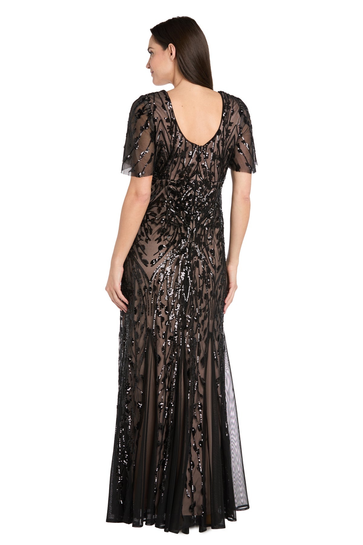 Prom Dresses Sequin Formal Long Prom Dress Black/Nude