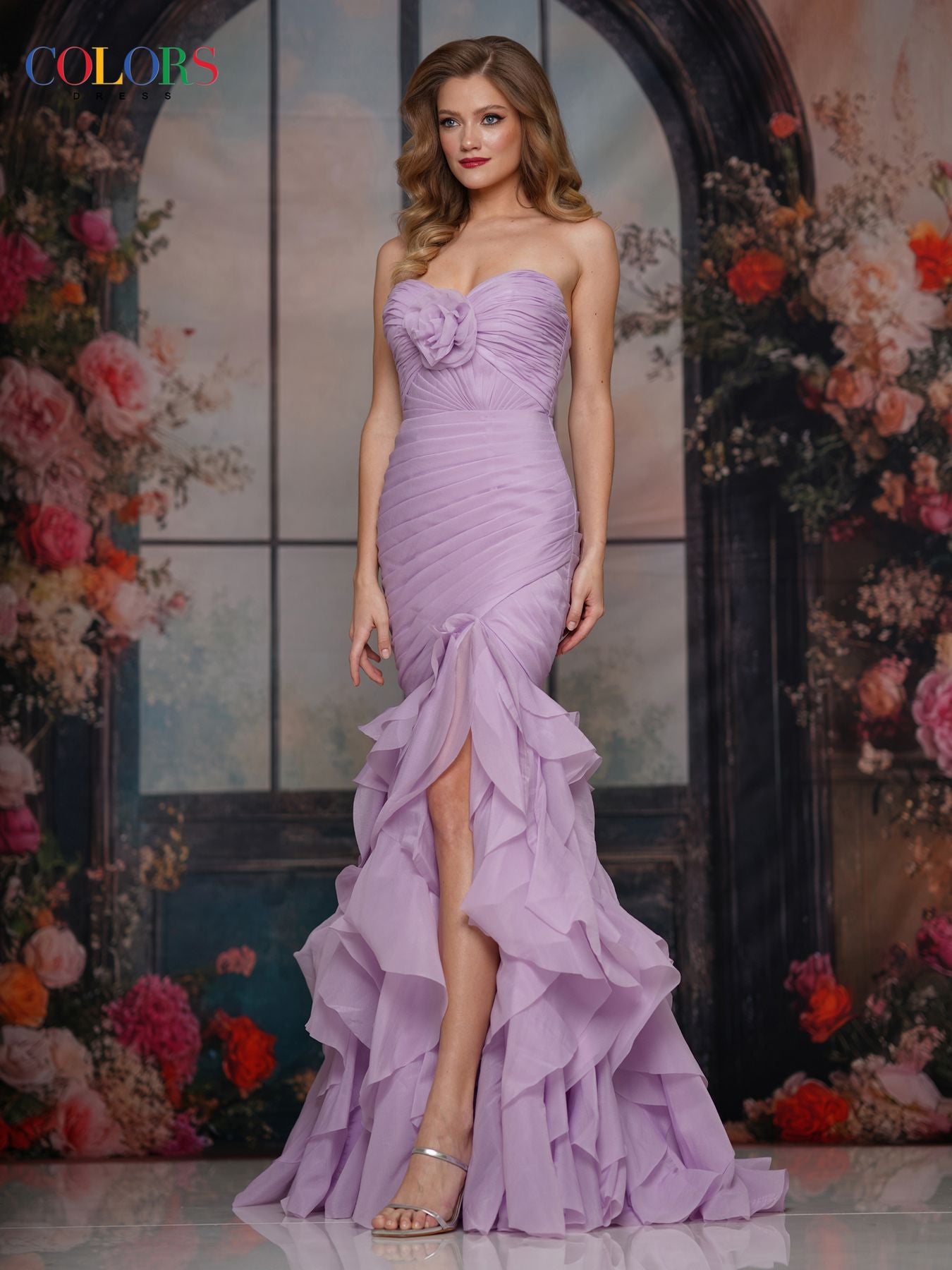 Prom Dresses Long Ruffle Formal Mermaid Prom Dress Lilac