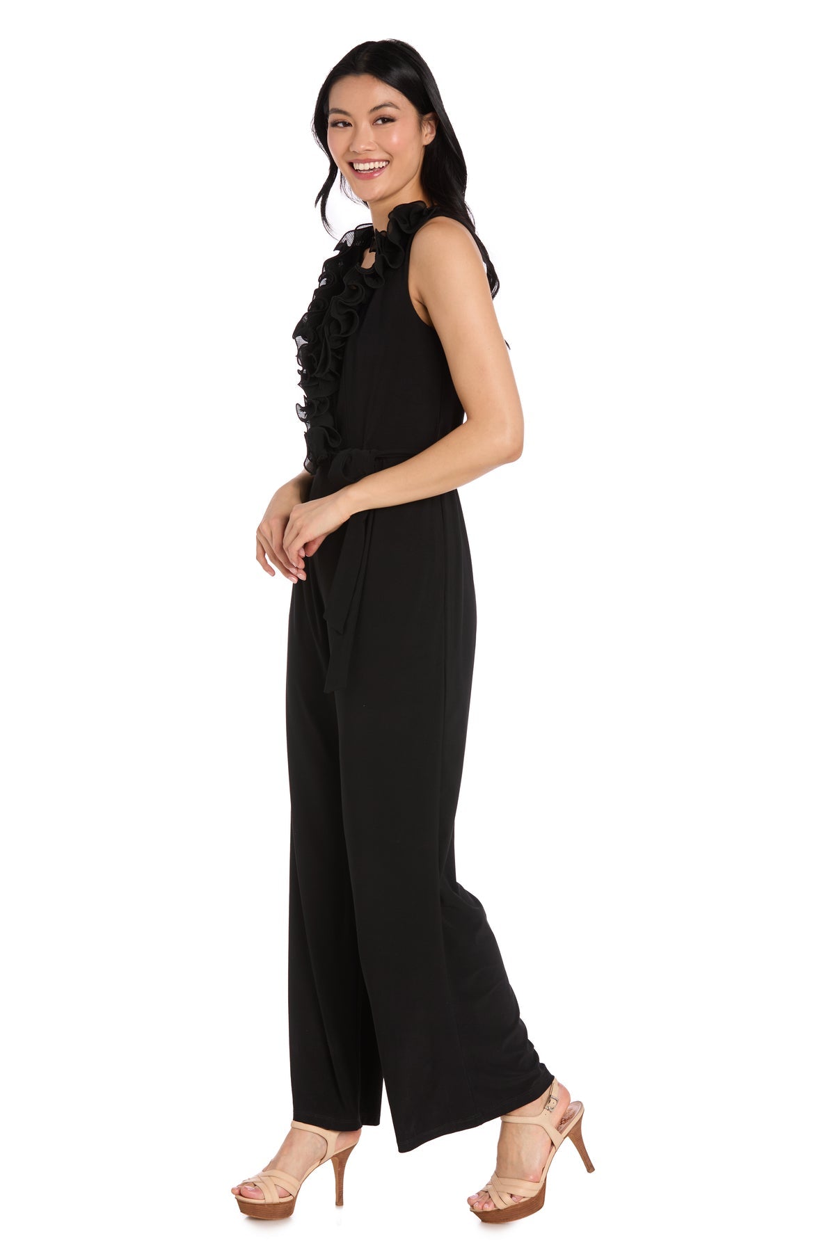V-Neck Floor-Length Jersey Formal Sheath/Column R&M Richards 3886