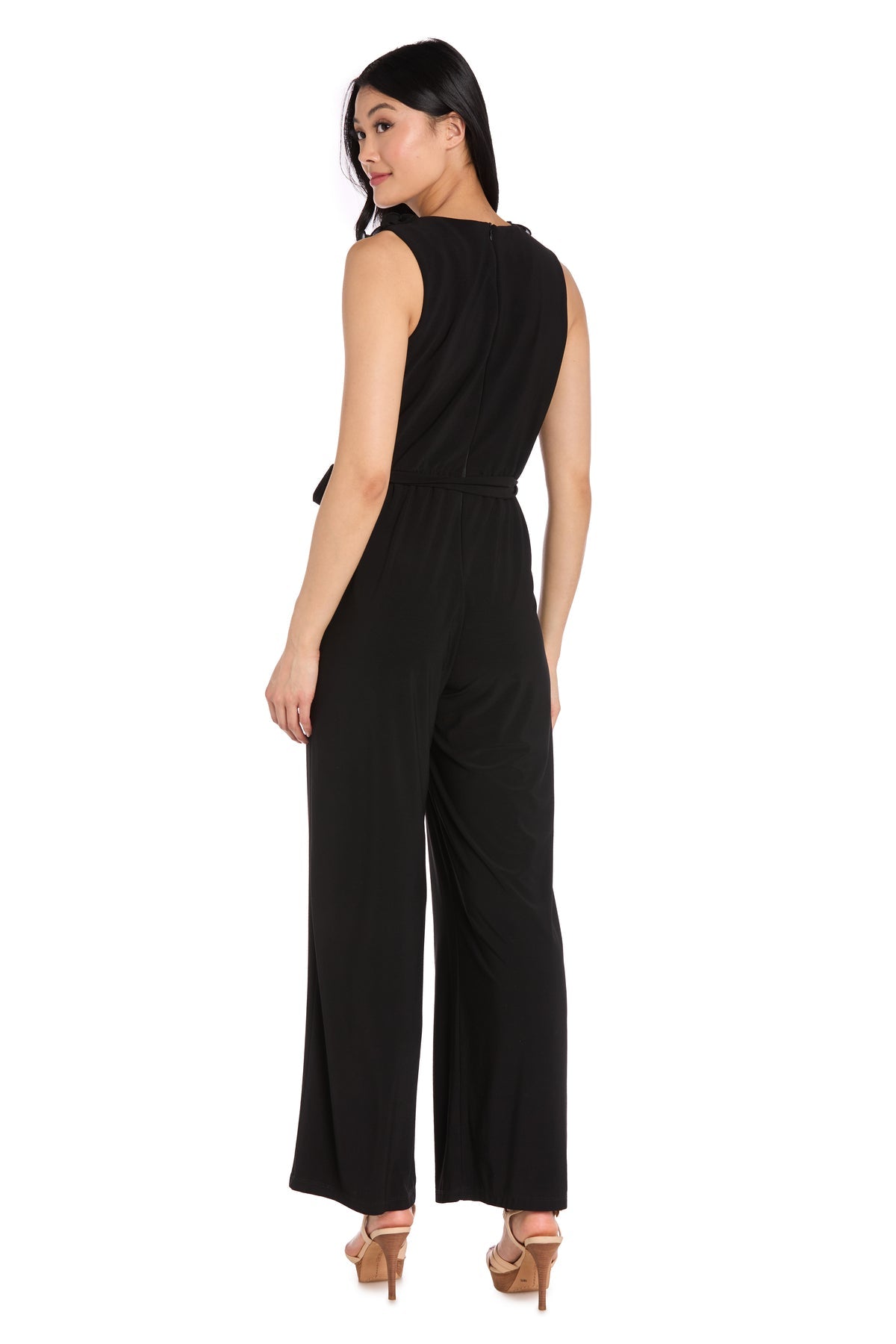 V-Neck Floor-Length Jersey Formal Sheath/Column R&M Richards 3886