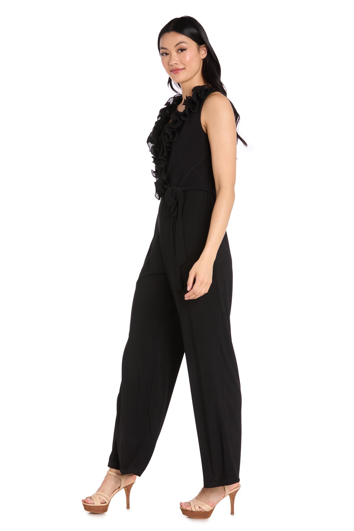 V-Neck Floor-Length Jersey Formal Sheath/Column R&M Richards 3886