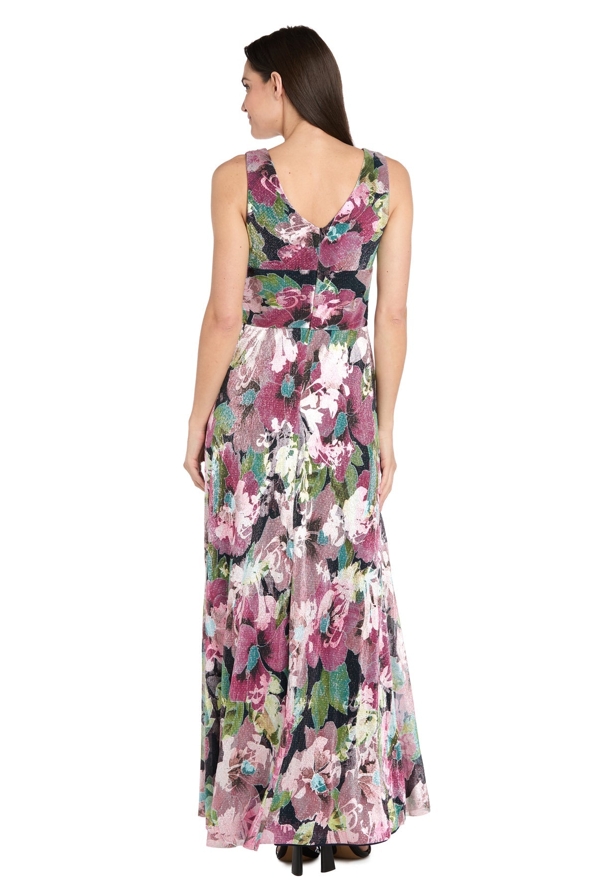 Formal Dresses Long Floral Print Evening Formal Dress R&M Richards 3897 Pink/Multi