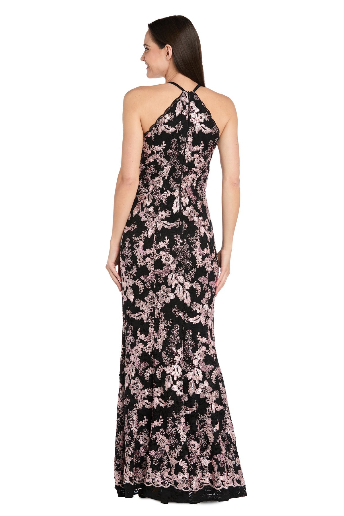 Prom Dresses Floral Formal Long Prom Dress Black/Blush