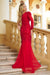Prom Dresses Glitter Long Prom High Slit Gown Red