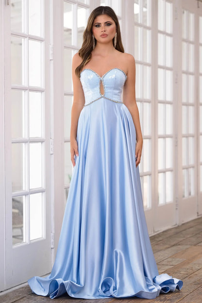 Prom Dresses Long Formal A Line Prom Gown Light Blue