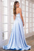 Prom Dresses Long Formal A Line Prom Gown Light Blue